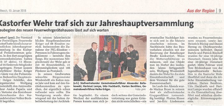 Jahreshauptversammlung 2018